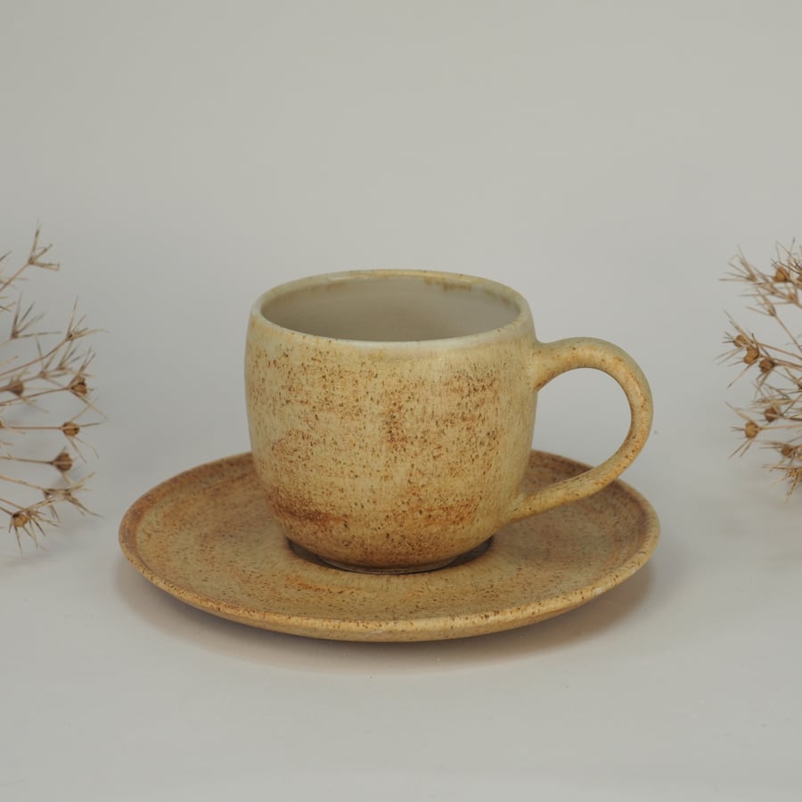 Cup and Saucer - Oatmeal  75ml (1)