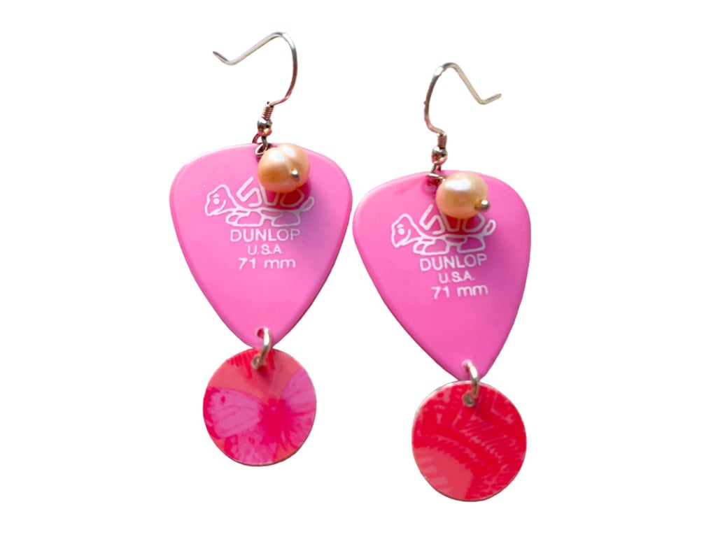 Perfectly Pink Plectrum Earrings