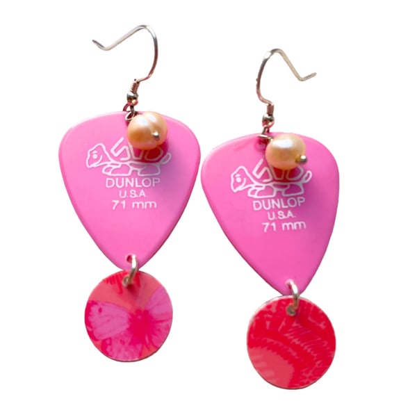 Perfectly Pink Plectrum Earrings