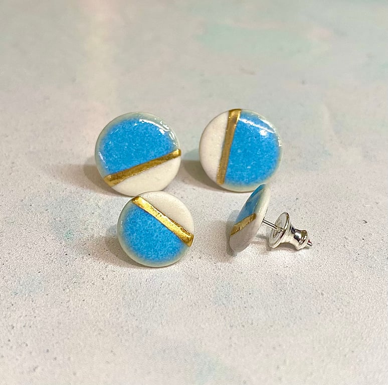 Sea Breeze Sud Earrings with 24ct Gold Detailing