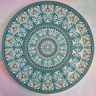 Moonlight 40cm Original Hand Painted Mandala on Canvas