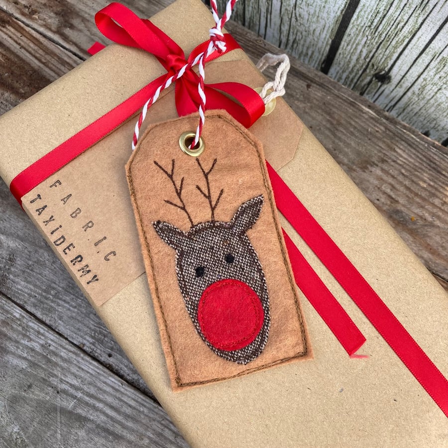 Gift tag (reusable) - Reindeer