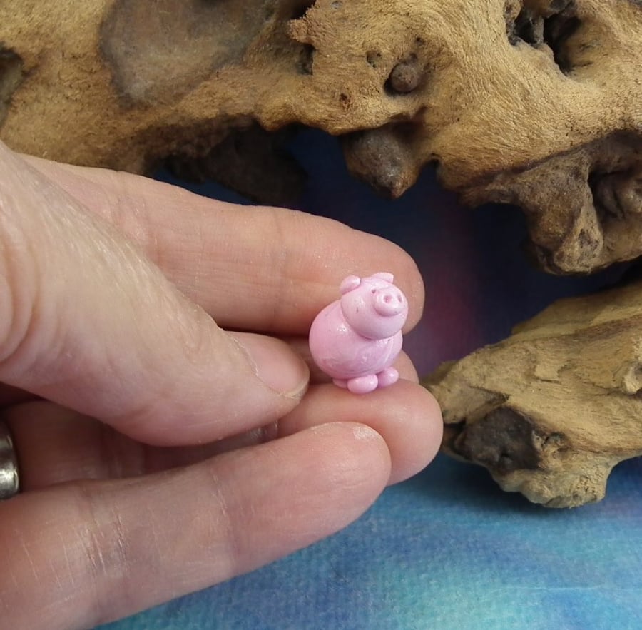Spring Sale ... Tiny Piglet OOAK Sculpt by Ann Galvin Gnome Village