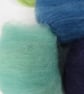 Natural Dye Mixed Aqua Shetland Wool Felting Pack - Image 5