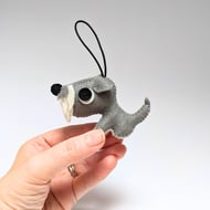 Grey Schnauzer dog hanging decoration