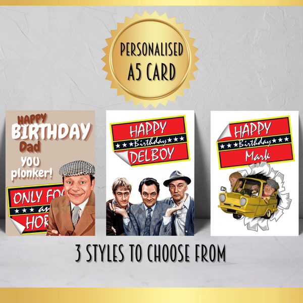 Personalised birthday greeting card Del Boy Rodney Tv comedy