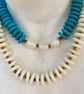 Stone white  beaded necklace - Image 4