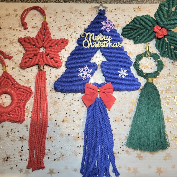 Macrame Christmas decor set-mix