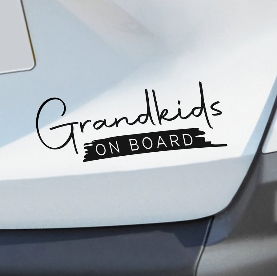 GRANDKIDS ON BOARD GrandParents Car Window Bu... Folksy
