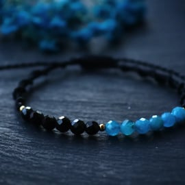 Women's bracelet with Apatite and Black Tourmaline 