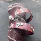 Large Textured Copper Hoop Stud Earrings