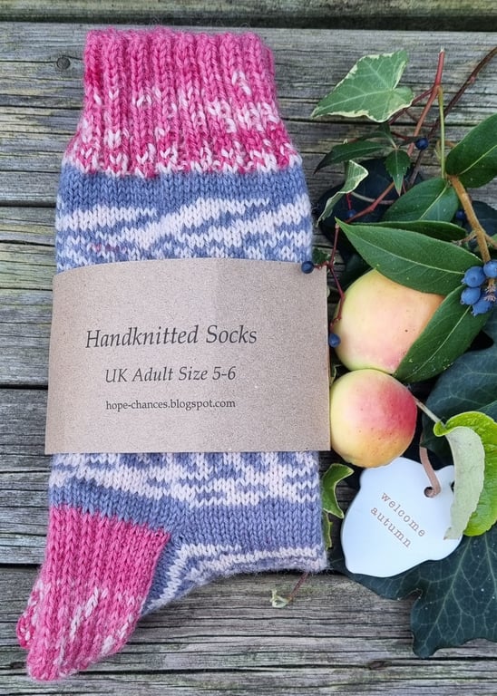Handknitted Adult Socks - UK 5-6