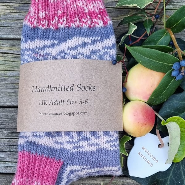 Handknitted Adult Socks - UK 5-6