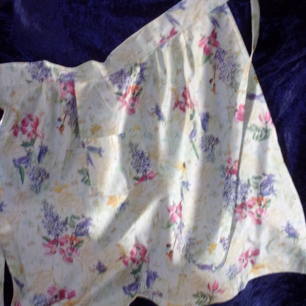 REDUCED PRICE Half Apron with Spring Flowers