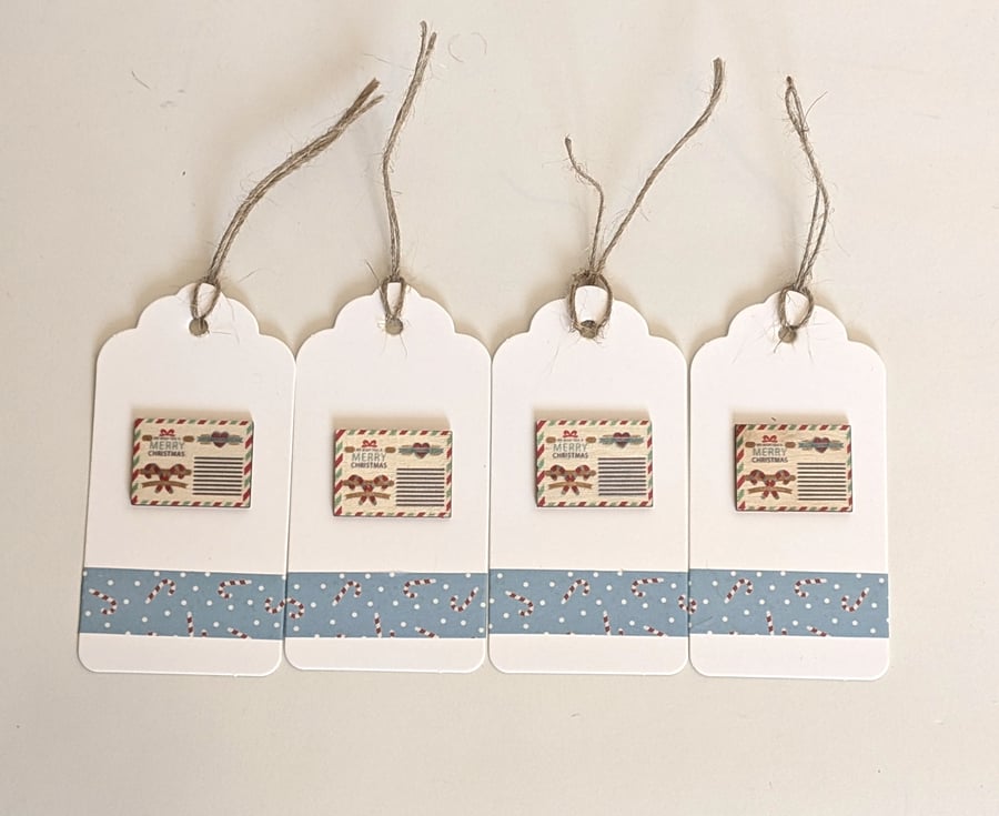 Homemade Christmas gift tags pack - letter