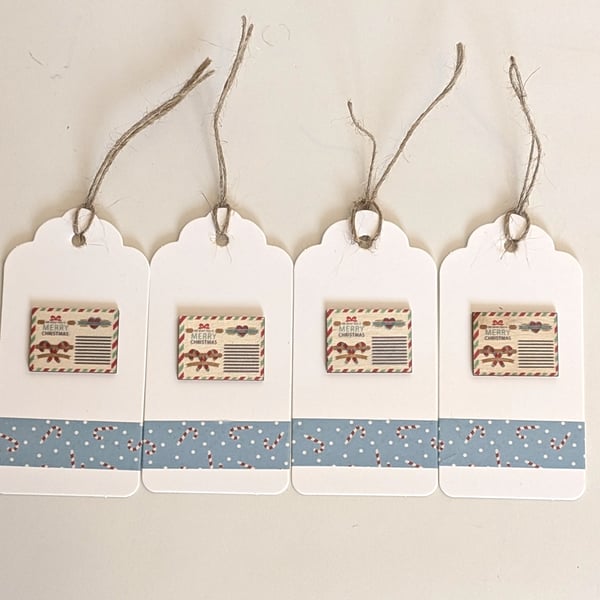 Homemade Christmas gift tags pack - letter