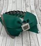School Hunter Green and Grey Pleated Bun Wrap - Image 1