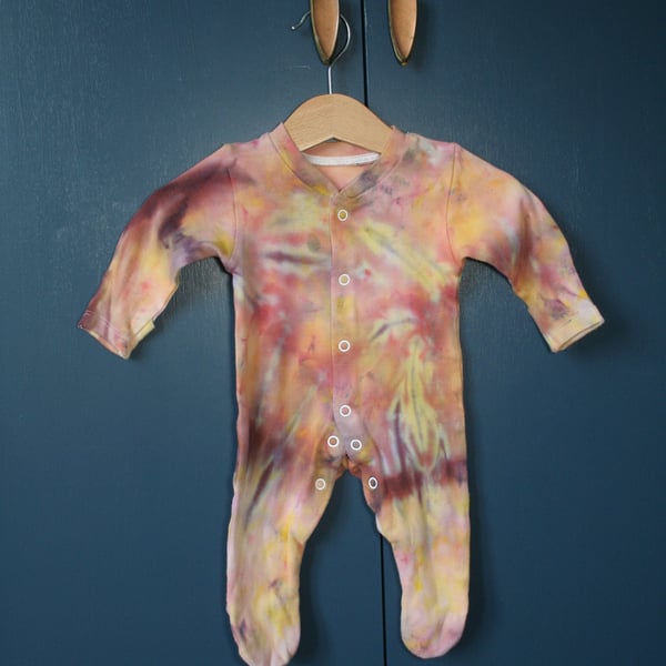 Newborn Baby Grow in Tiger Inspired Ice Dye!