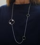  Recycled Sterling Silver Cells & 14ct Gold Filled Gold Wire Circles Necklace  - Image 7