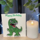 Stunning Handmade Quilled Dinosaur Card 