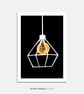 Cage Light Illustrated Art Print - Image 1