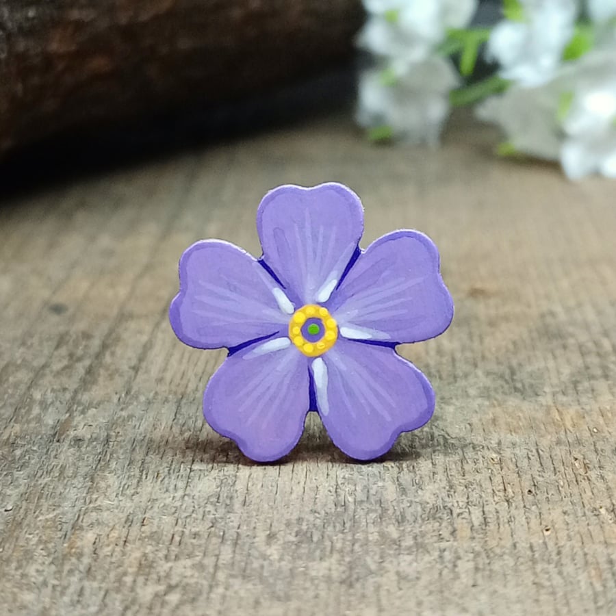 Purple Forget Me Not Pin, Handmade Dementia Gift, In Memory Brooch, Miss You
