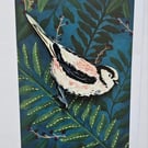 Long Tailed Tit Greeting Card With A Removable Bird Magnet