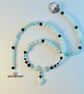 Amazonite Hearts Necklace With Black Swarovski Crystals - Handmade In Devon - Image 3