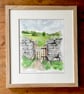 Framed original watercolour painting 'Path Through Muker Meadows'