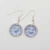 Small ceramic plate earrings