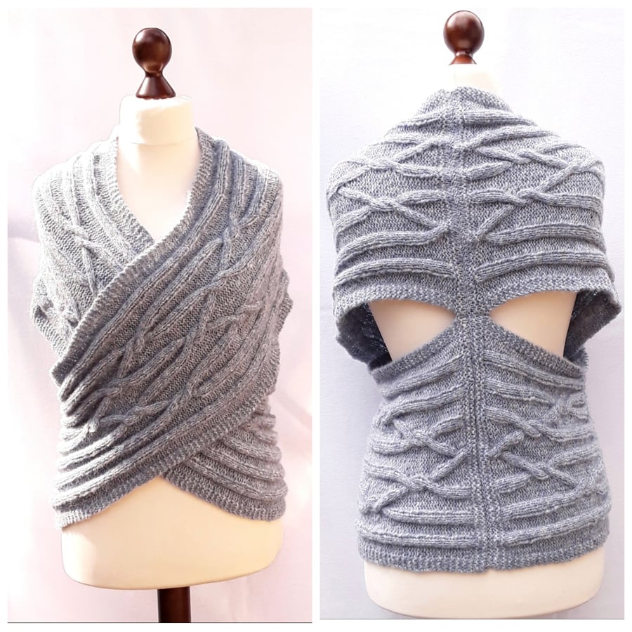 Hand knitted ladies infinity wrap jumper sweater top XS - XXXL