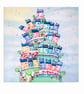 Card - Whimsical Colourful Houses - Blank Inside with Envelope - Image 2