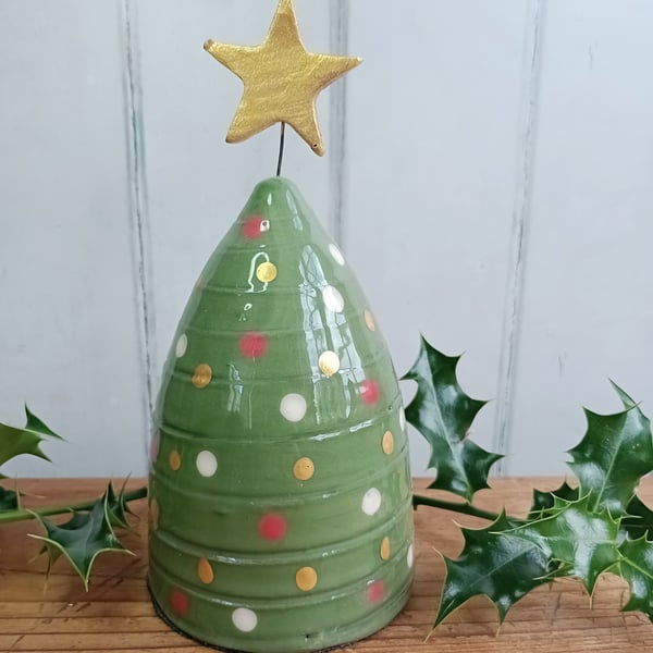 Large green Christmas tree ornament