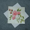 original art hand painted floral blank greetings card ( ref F 948 )