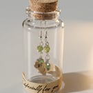 Handmade Peridot Message in a Bottle Earrings