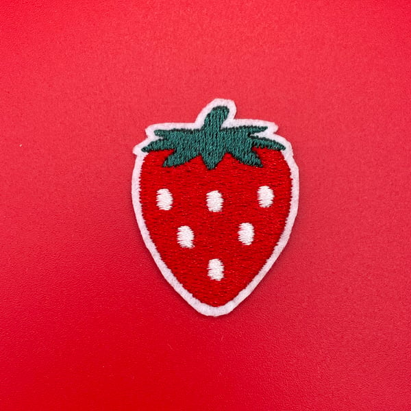 Cute Strawberry Iron-On Embroidered Patch