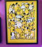 Yellow Dog Ears unframed screen print by Jo Brown Happy Tomato - Image 3