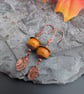 Handmade Copper and Acorn Inspired Lampwork Earrings - Image 6