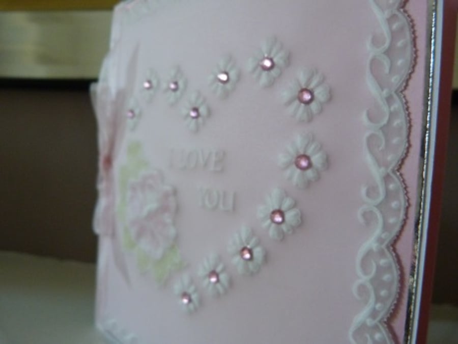 Personalised Romantic Rose Heart Parchment Card