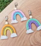 Macrame Rainbow keychain, Cotton Rainbow bag charm - Image 5