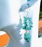Blue Apatite Gemstone Nugget 925 Sterling Silver Long Drop Earrings - Image 1
