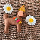 'Party Dog' Felt Hanging Decoration