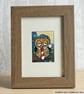 SALE - Original ACEO - Whimsical Sleepy Owl with Nightcap & Tie - Image 2