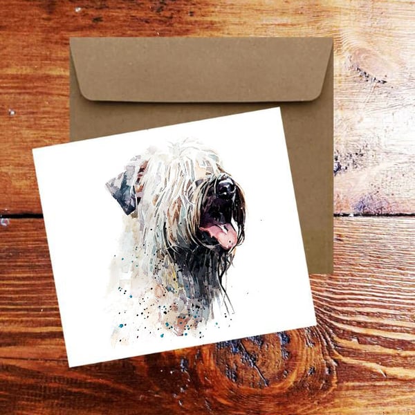 Wheaten Terrier Greeting Card .Wheaten Terrier Watercolour art card,Wheaten Terr