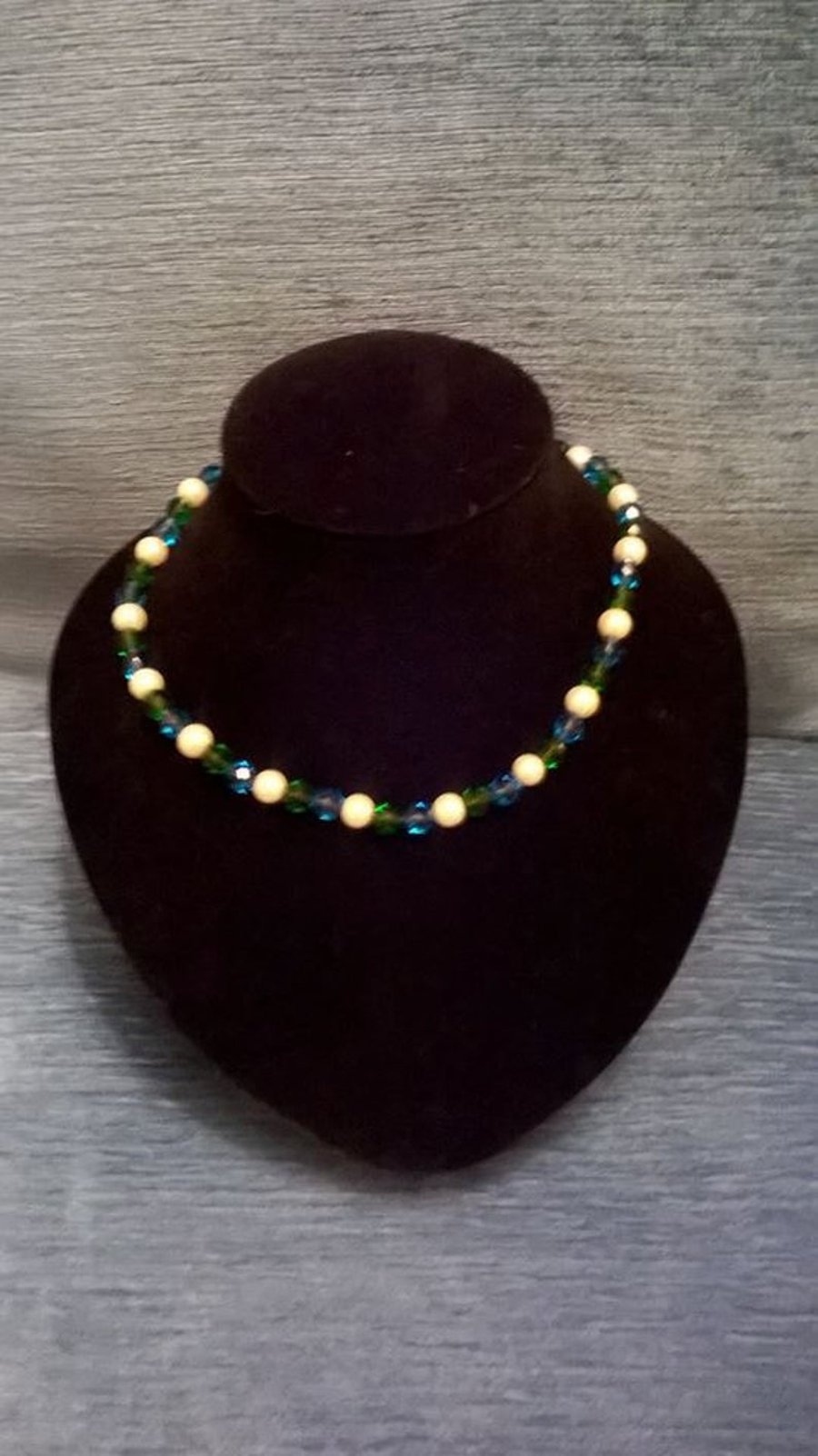 Faceted Bead and Pearl Necklace