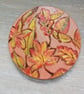 Set of two handpainted wooden coasters, metallic Autumn leaves.    - Image 4