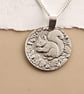 Squirrel Engraved Sterling Silver Coin Necklace