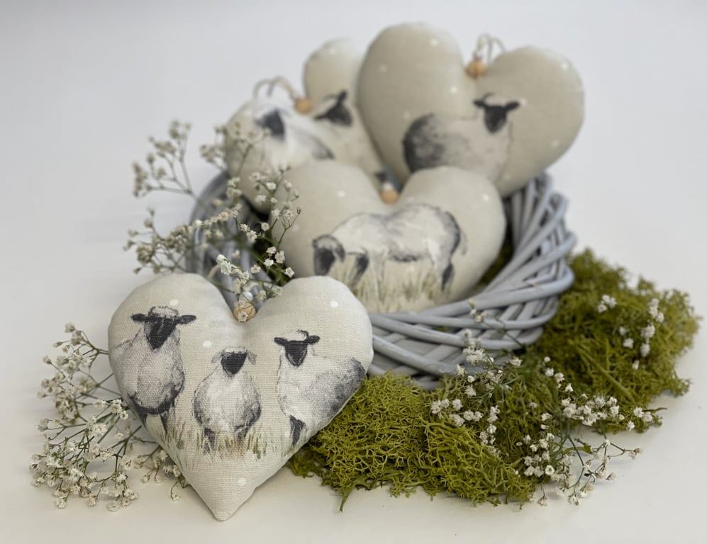 Hanging Heart Sheep Lamb Easter Decoration Spring Farmhouse Mother's Day Gift