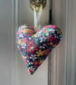 Blue flower fabric heart hanging decoration - Image 5