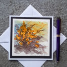 Gorse. Handpainted Blank Card. Letterbox Gift. Keepsake
